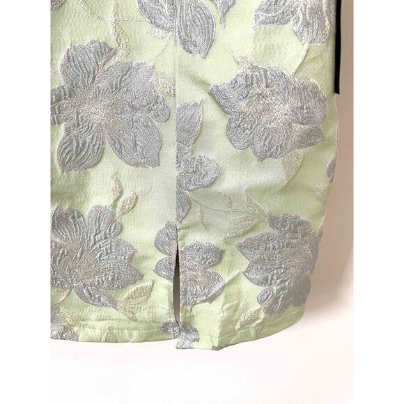 Lulu's Asymmetrical Formal Bodycon Mini Dress Light Green Silver Size Large NEW - Picture 7 of 12